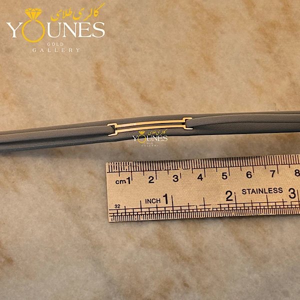 دستبند طلا زنانه چرمی دو خط L335